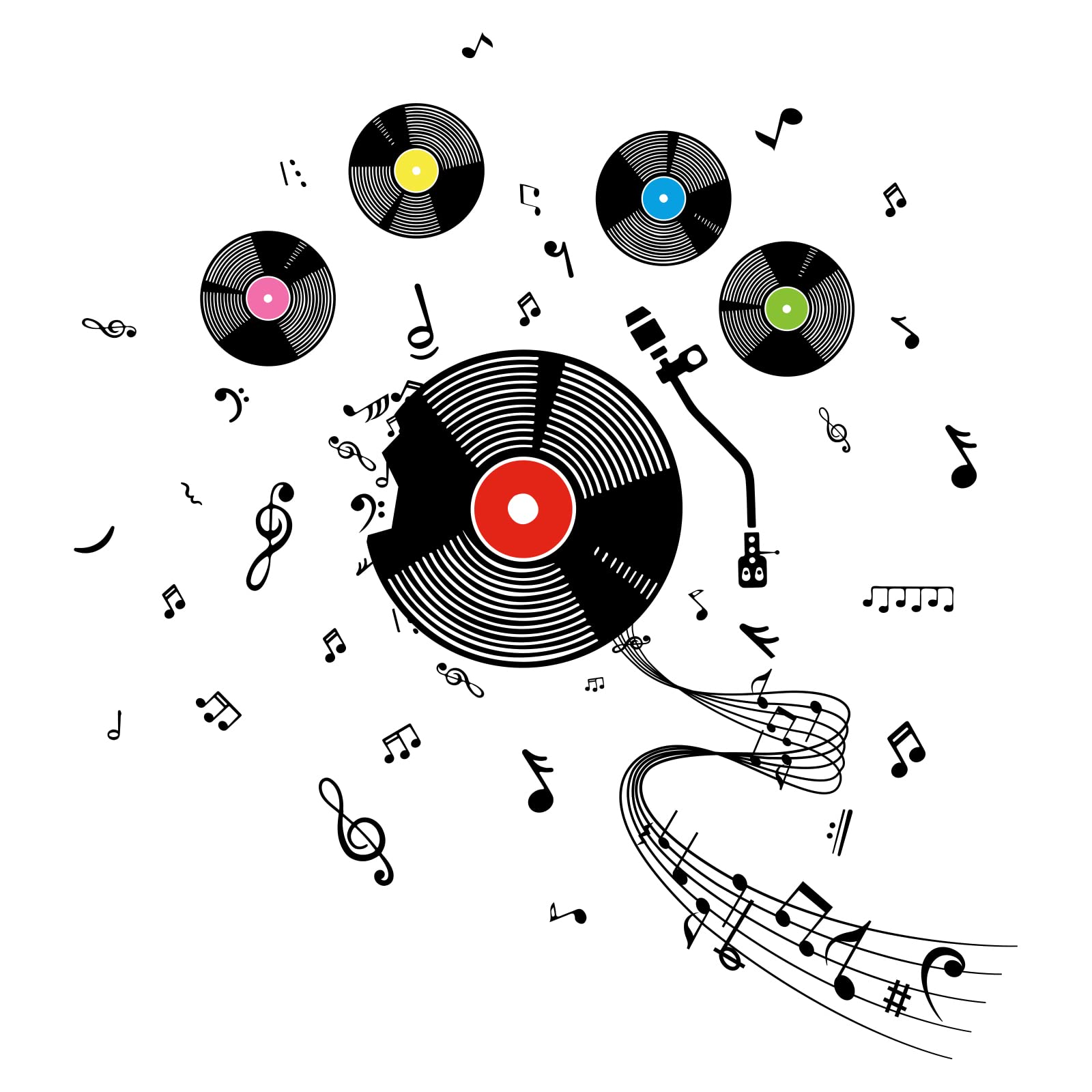OLYCRAFT Musical Note Wall Stickers 80x39cm Creative Removable Wall Decals Small Music Notes Wall Sticker Vinyl Mural Wallpaper for Music Studio Dance Room Bedroom Art Decorations