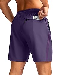 Pudolla Men's Running Athletic Shorts with 3 Zipper