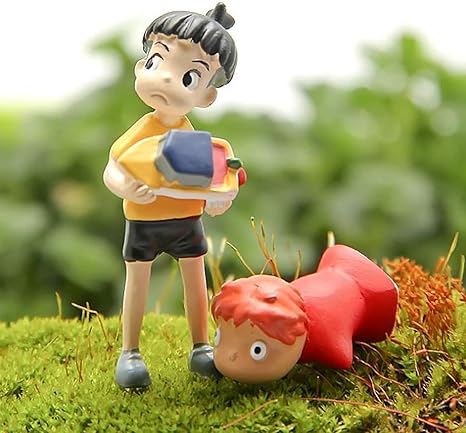 Amazon ポニョモデルおもちゃポニョオンザクリフレジンフィギュアおもちゃガーデニングボーイフィッシュジュエリー可動人形家の装飾友達への新しいギフト2個 Diy 工具 ガーデン