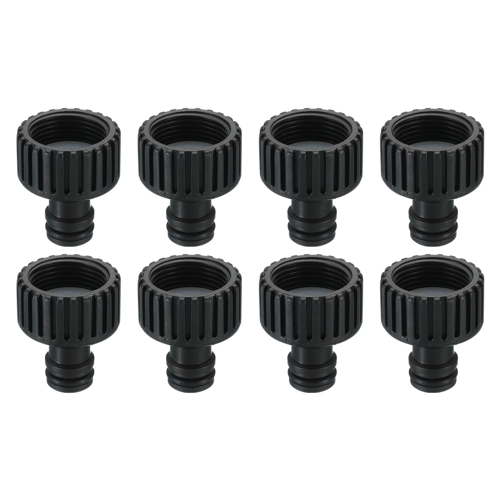 PATIKIL G3/4 Plastic Garden Connector Hose Fitting, 8 Pack Female Thread Garden Hose Hose Quick Connector Adapter for Gardening Drip, Black