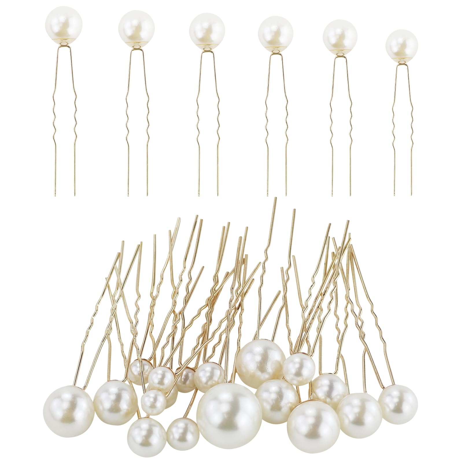 18Pcs Gold U-Shaped Bobby Clips Set for Wedding, Bride, Bridesmaids, Girls, Women