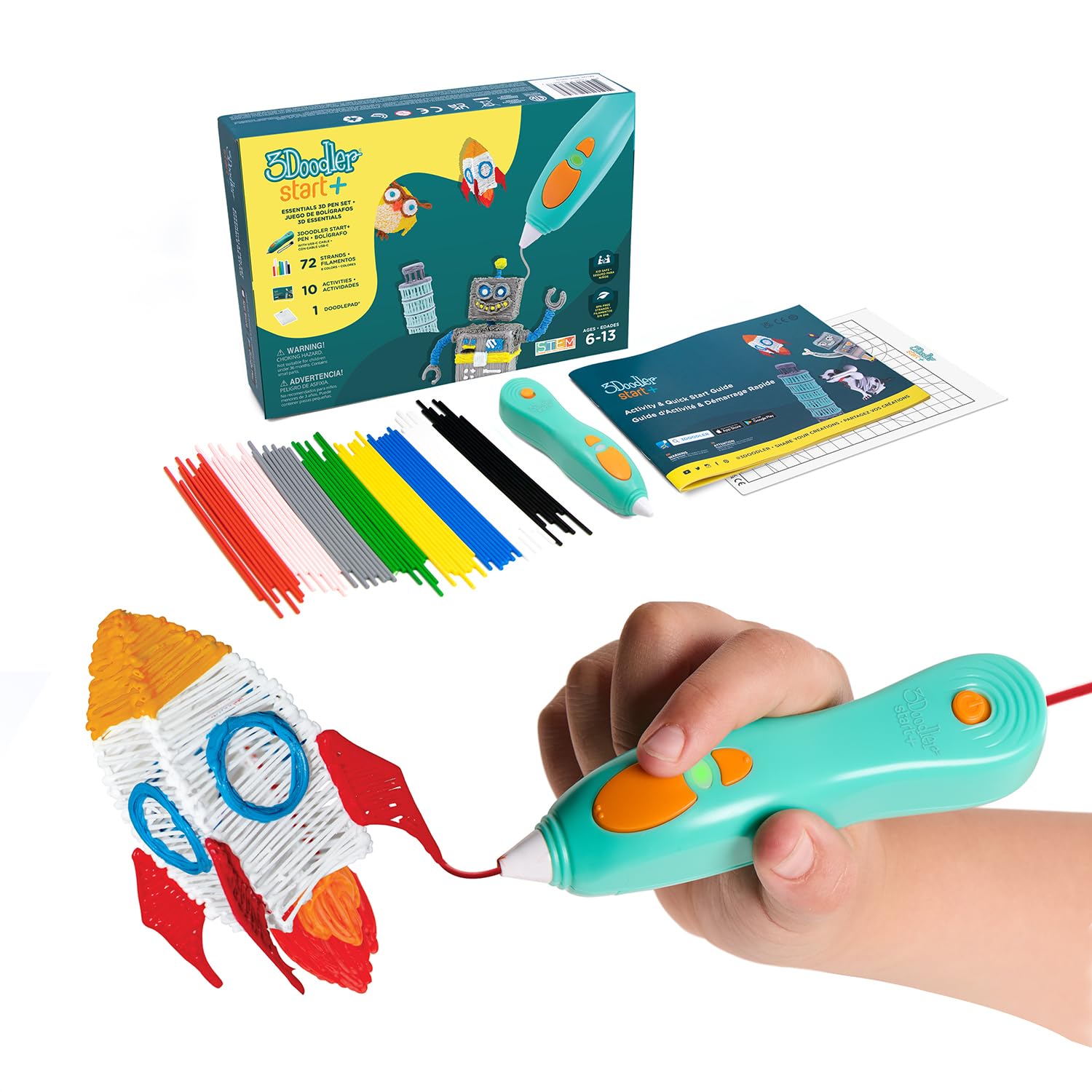 Photo 1 of 3Doodler Start+ Essentials (2024) 3D Pen Set for Kids, Easy to Use, Learn from Home Art Activity Set, Educational STEM Toy for Boys & Girls Ages 6+