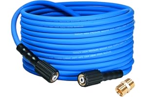 TOOLCY Super Flexible Pressure Washer Hose 30ft, 3300 PSI, 1/4 Inch Kink Resistant Power Washer Hose, Replacement Pressure Washing Hose with M22 Extension Coupler for Power Washers