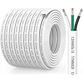 CONEPY 12 Gauge Marine Wire, 12/3 Triplex Marine Grade Cable, IP68 Waterproof/Oxygen-Free Tinned Copper Stranded PVC 12 AWG Wire for Boat, Automotive, RV, Solar, LED Strips (50FT)