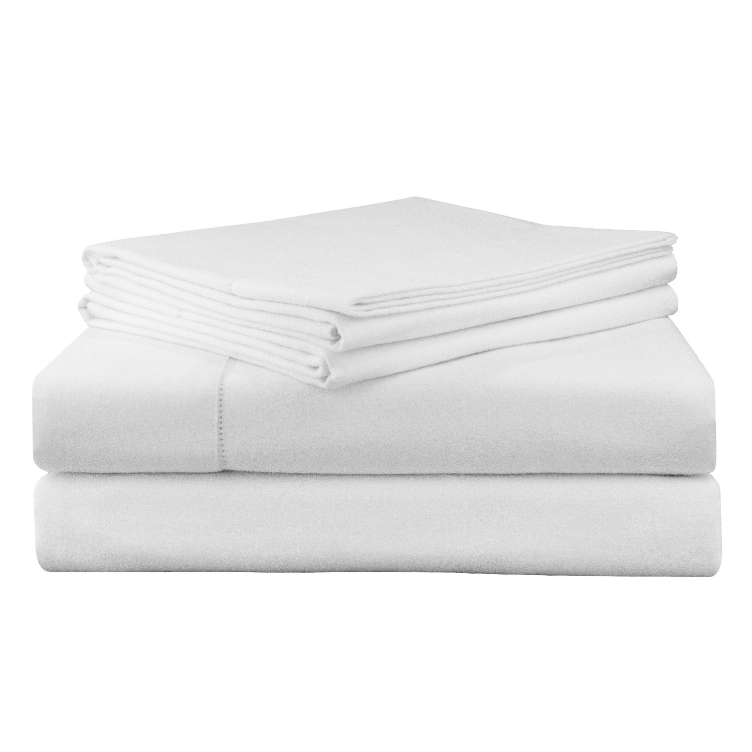 pointehaven 200 GSM 100% Cotton Flannel Sheet Set, Twin XL, White - Warm & Cozy - Pre-Shrunk -Deep Pockets - Elastic All Around-Comfy Double Brushed