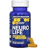 NeuroLife Longevity Supplement - 500mg Taurine & 400mg Berberine Supplement - Clinically Tested MitoPrime L-Ergothioneine - Brain Support for Cognitive Vitality - 60 Berberine Capsules