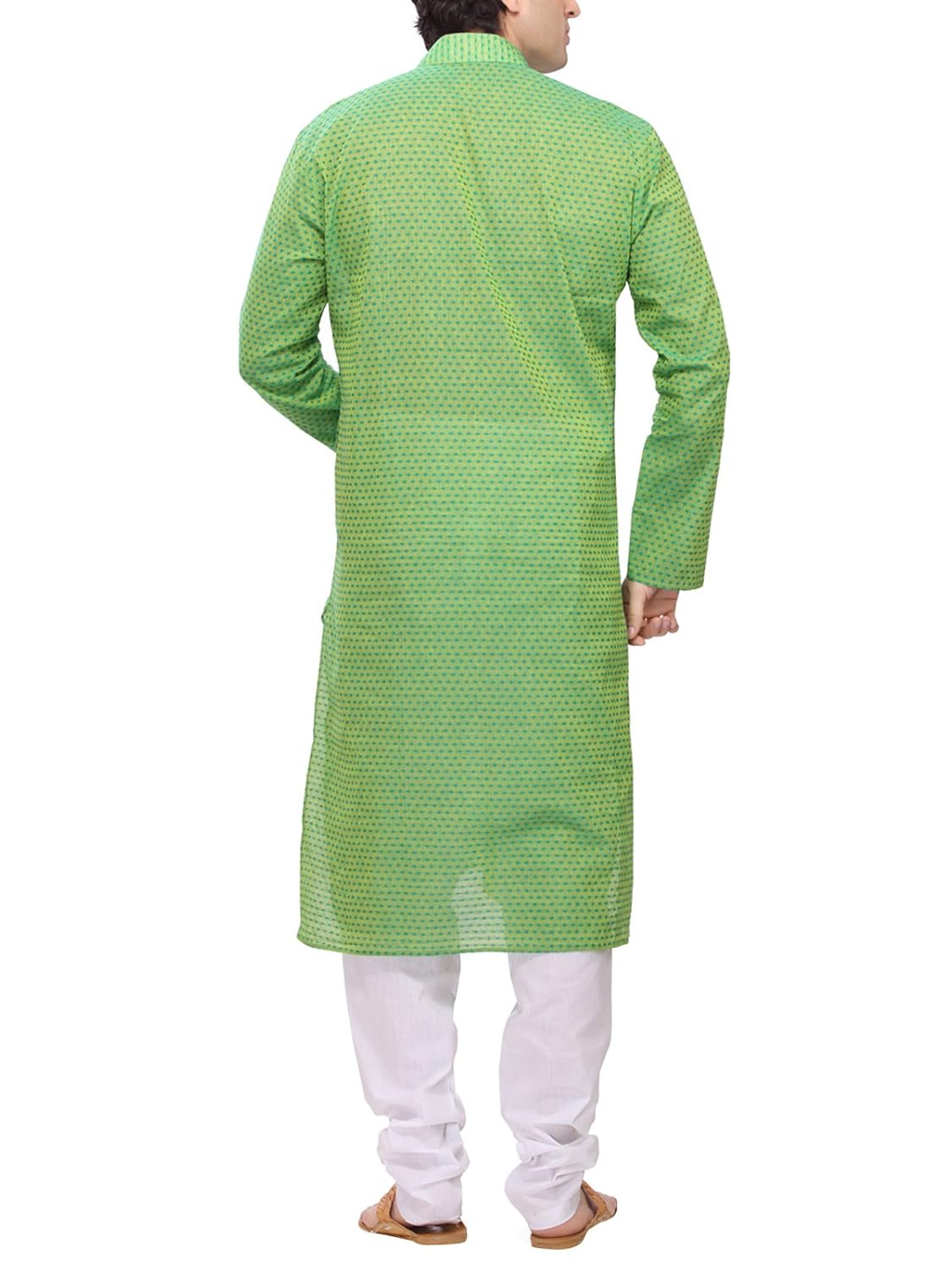 rg designers men's cotton kurta pyjama set green