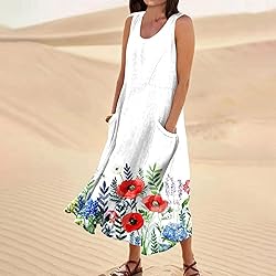 Summer Dresses for Women 2024 Round Neck Floral