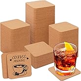 Geytetqi 130 Pieces 4 x 4 Inch Cork Coasters for Drinks, 100 mm Square Cork Coasters, Non-Slip, Heat-Resistant, Absorbent & Reusable, Perfect for DIY Crafts and Home Tabletop Decoration