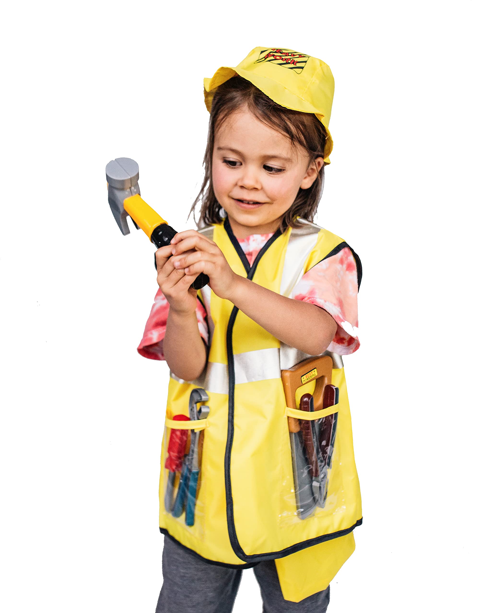 Dress Up America Construction Worker Role Play Dress Up Set For Kids - Age 7 years