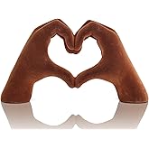 DOVDOV Brown Heart Hand Sculpture, Heart Hand Statue Home Decor Aesthetics, Suitable for Bookshelf Console Table Office Entra