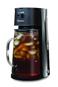 Capresso Iced Tea maker with 80oz Glass Carafe and Removable Water Tank,Black