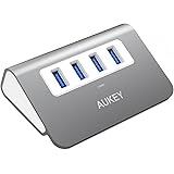 AUKEY USB 3.0 Hub 4 Ports Aluminum Superspeed USB Hub with USB 3.0 Cable 0.5m for iMac , MacBook Air , MacBook Pro , PC and Laptops ( Space Grey )