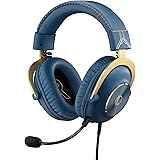 Logitech 羅技 G PRO X 電競耳機 - Blue VO!CE 可拆卸麥克風,舒適記憶泡棉耳墊,DTS 耳機 7.1 和 50 公釐 PRO G 驅動器,官方英雄聯盟版