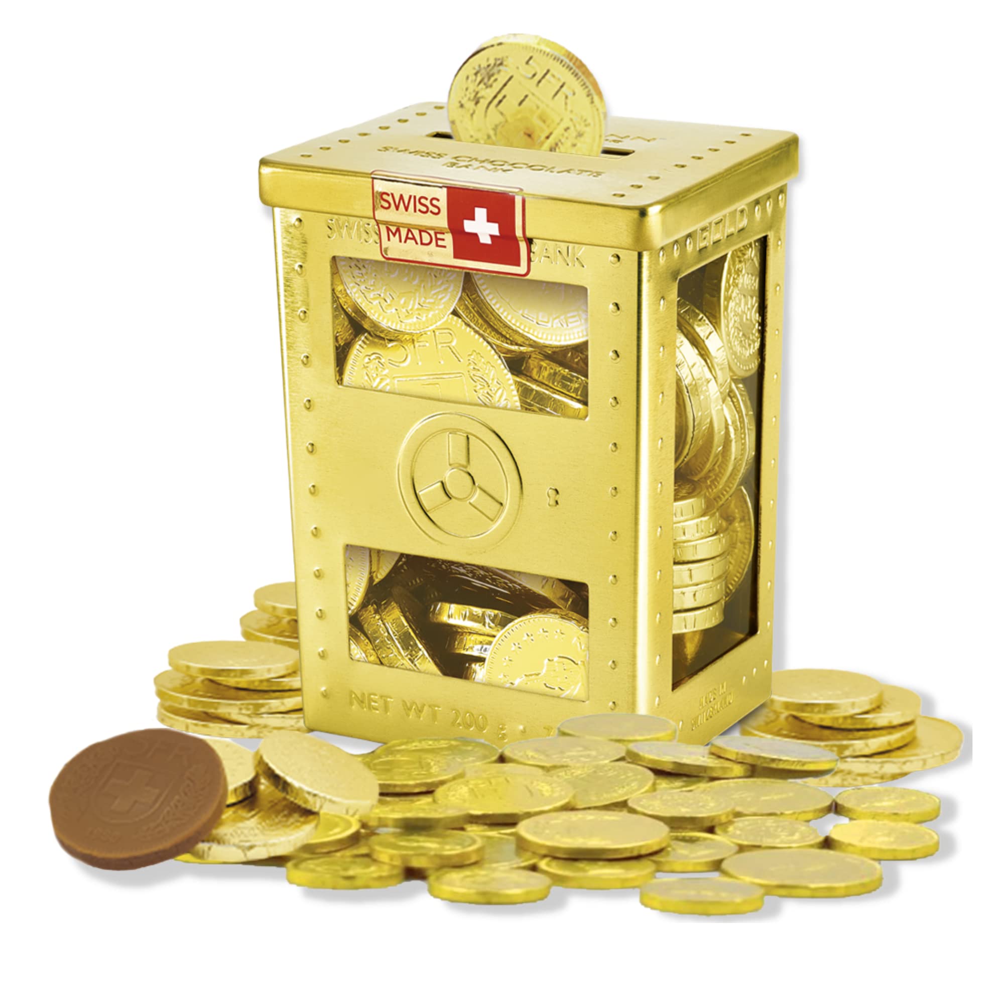 Mua Gold Metal Safe Bank Milk Chocolate Coins - Stocking Stuffers Gold ...