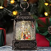 Snow Globe with Church Choir Scene, Light Up Christmas Snow Globes with Music Timer - USB Plug or Battery Operated Glitter Globe Indoor Christmas Decorations