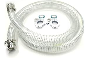 BROWNIAN MOTION TECHNOLOGY PVC Reinforced Hose with KF25 Flange Fittings for foreline Vacuum Application (KF25 4ft)