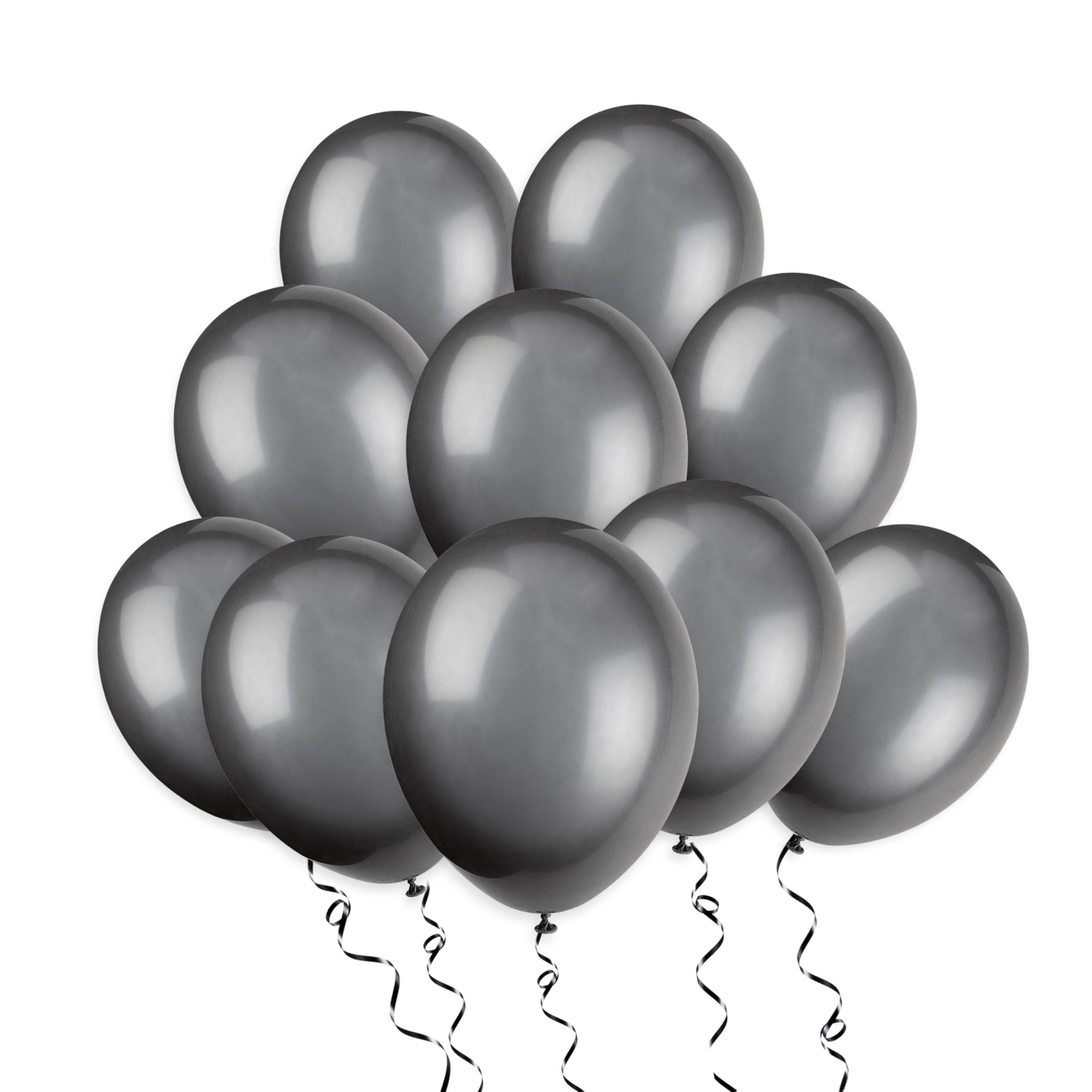 Phantom Black Premium Latex Balloons (30cm) Pack of 10 - Party Decorations for Celebrations and Events — image 1