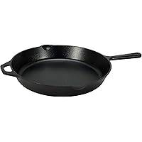 Amazon Basics Pre-Seasoned Cast Iron Skillet, Heavy-Duty & Large, 15-Inch, Black