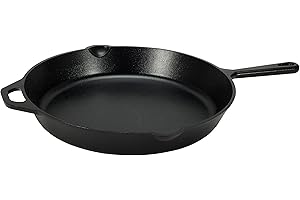 �鶹�� Basics Pre-Seasoned Cast Iron Skillet, Heavy-Duty & Large, 15-Inch, Black