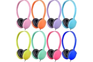 OSSZIT Kids Headphones Bulk 8 Pack for Classroom School Students Teens Children Gift and Adult,Wholesale Wired Adjustable Headphones for Classroom Earphones (8 Multi Color)
