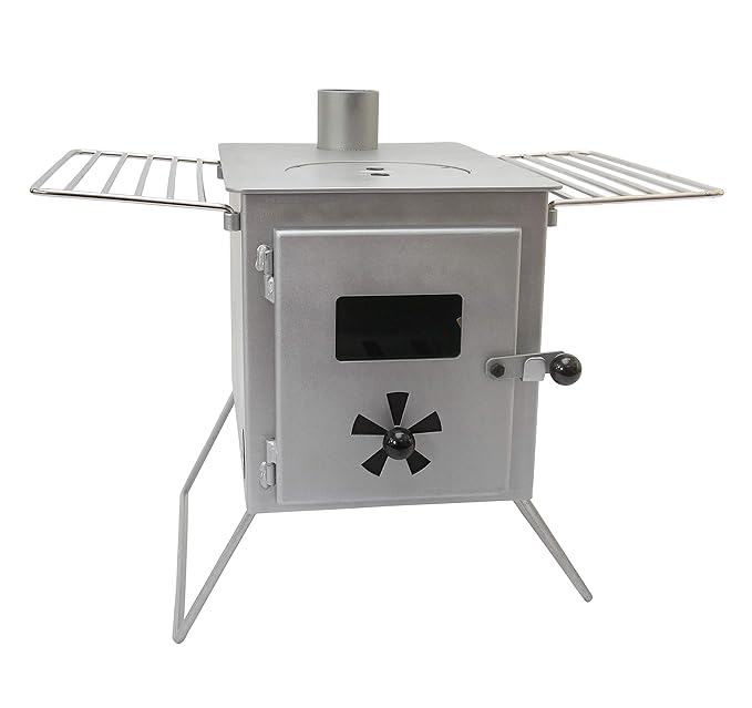 Outbacker 'Firebox' Portable Wood Burning Stove (Silver Gray) Amazon