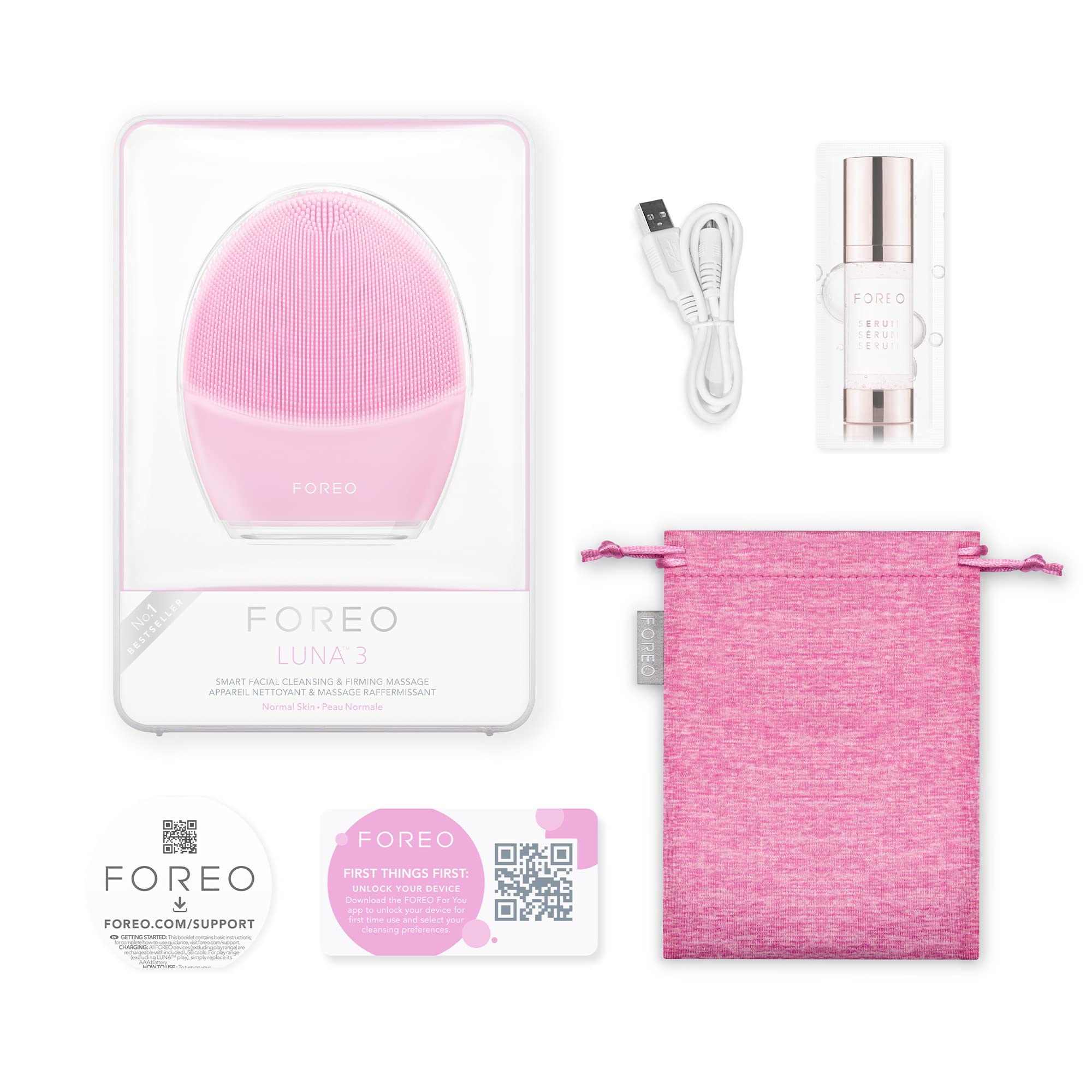 FOREO LUNA 3 Facial Cleansing Brush | Normal Skin | Anti Aging Face Massager | Enhances Absorption of Facial Skin Care Products | For Clean & Healthy Care | Simple & Easy | Waterproof