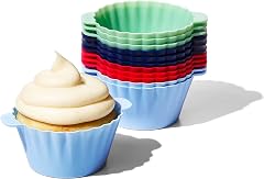 OXO Good Grips Resuable Silicone Baking Cups - 12 Pack | Heat Resistant Silicone, Non-Stick Liners for Cupcakes & Muffins, He