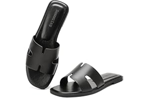 Stratuxx Kaze Open Toe Flat Dress Sandals Womens Slide Comfortable Summer Black, White, Tan Sandals for Women