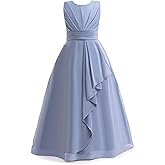 GetWish Junior Bridesmaid Dresses Flower Girl Formal Wedding Guest Pageant Fancy Long Maxi Dress Elegant Party Gown