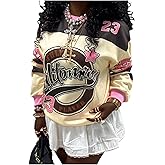 SOLY HUX Women's Y2k Oversized Sweatshirts Graphic Long Sleeve Crewneck Pullover Shirts Vintage Streetwear