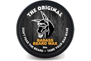 Badass Beard Care Beard Wax For Men - The Original, 2 oz - Softens Beard Hair, Leaves Your Beard Looking and Feeling More Dense