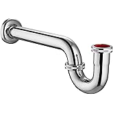 Serene Valley Bathroom Sink P-Trap with Flange, Solid Brass Structure in Chrome, SVPT100CH