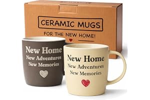 Triple Gifffted Housewarming Coffee Mug Set for New Home, Adventures, Memories, House Warming Couples Gift for New House Home