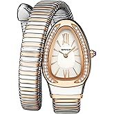 Gosasa Snake Bracelet Watch for Women, Elegant Bangle Wrist Watch with Flexible Wrap Strap Design, Fashion Jewelry Style Quartz Watch, Adjustable Cuff Watch for Dress & Gift