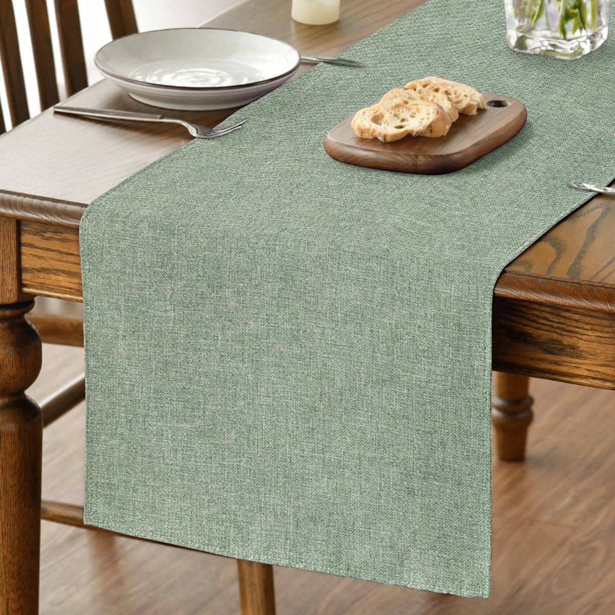 Photo 1 of *USED*
 Mode Sage Green Table Runner, Seasonal Spring Summer Washable Kitchen Dining Table Decoration for Home Party Decor