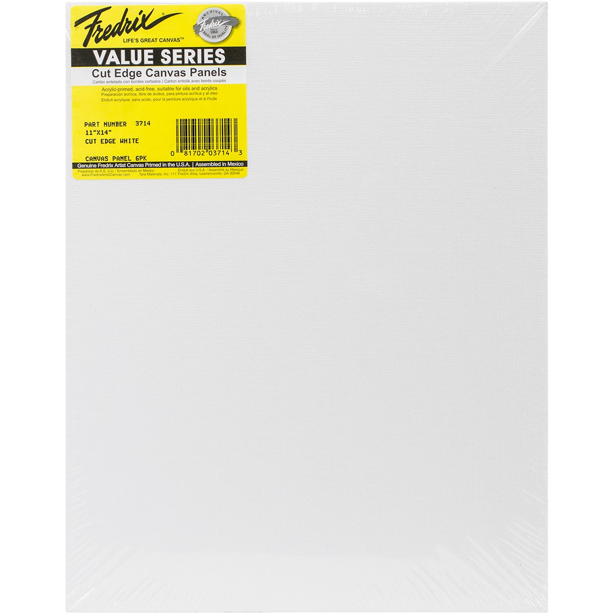 Fredrix Art Canvas Tara Cut Edge Canvas Panel, 11 by 14", (Pack of 6) (063371400)