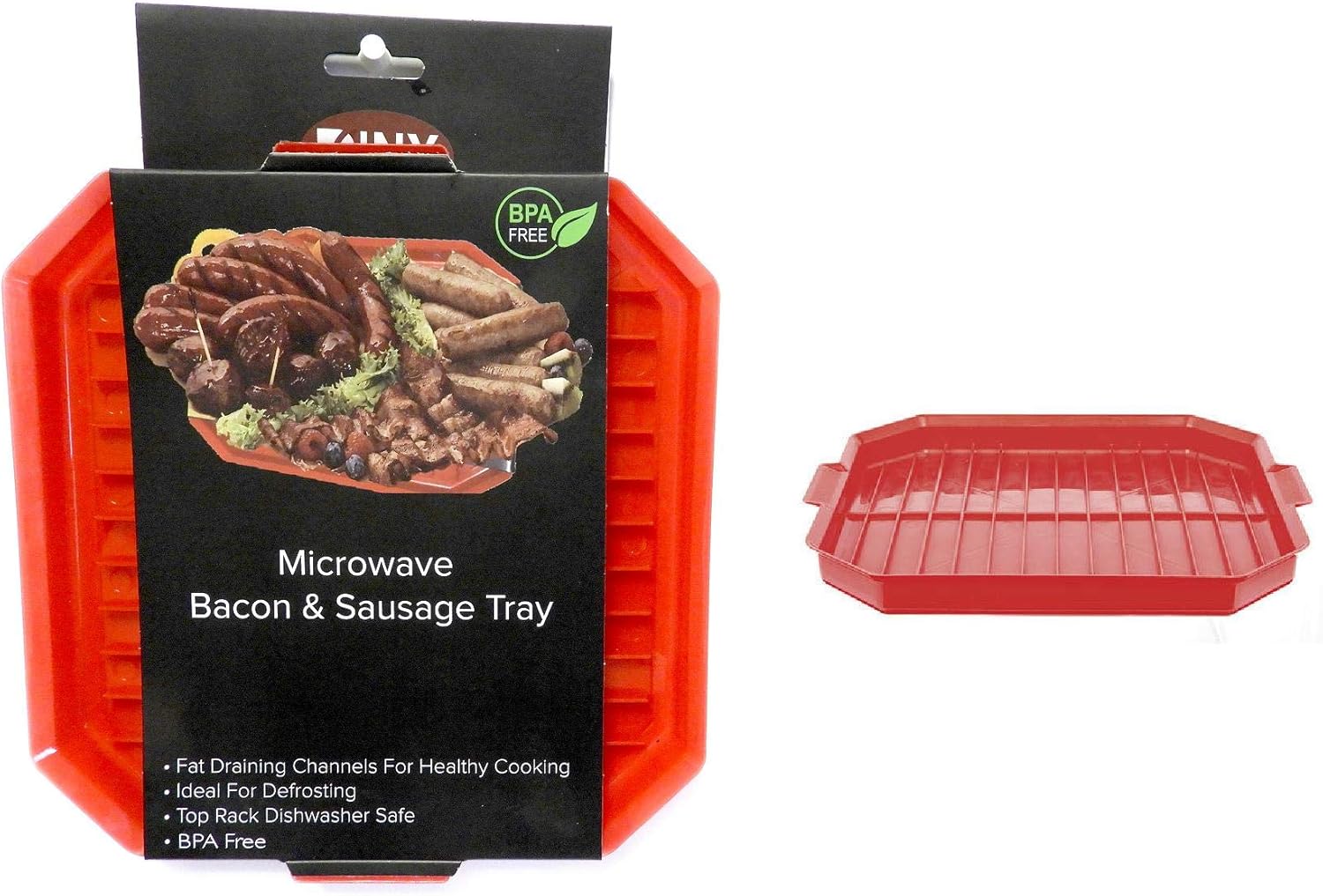 DINY Home & Style Microwave Bacon & Sausage Tray BPA Free Defrost Cook and Serve
