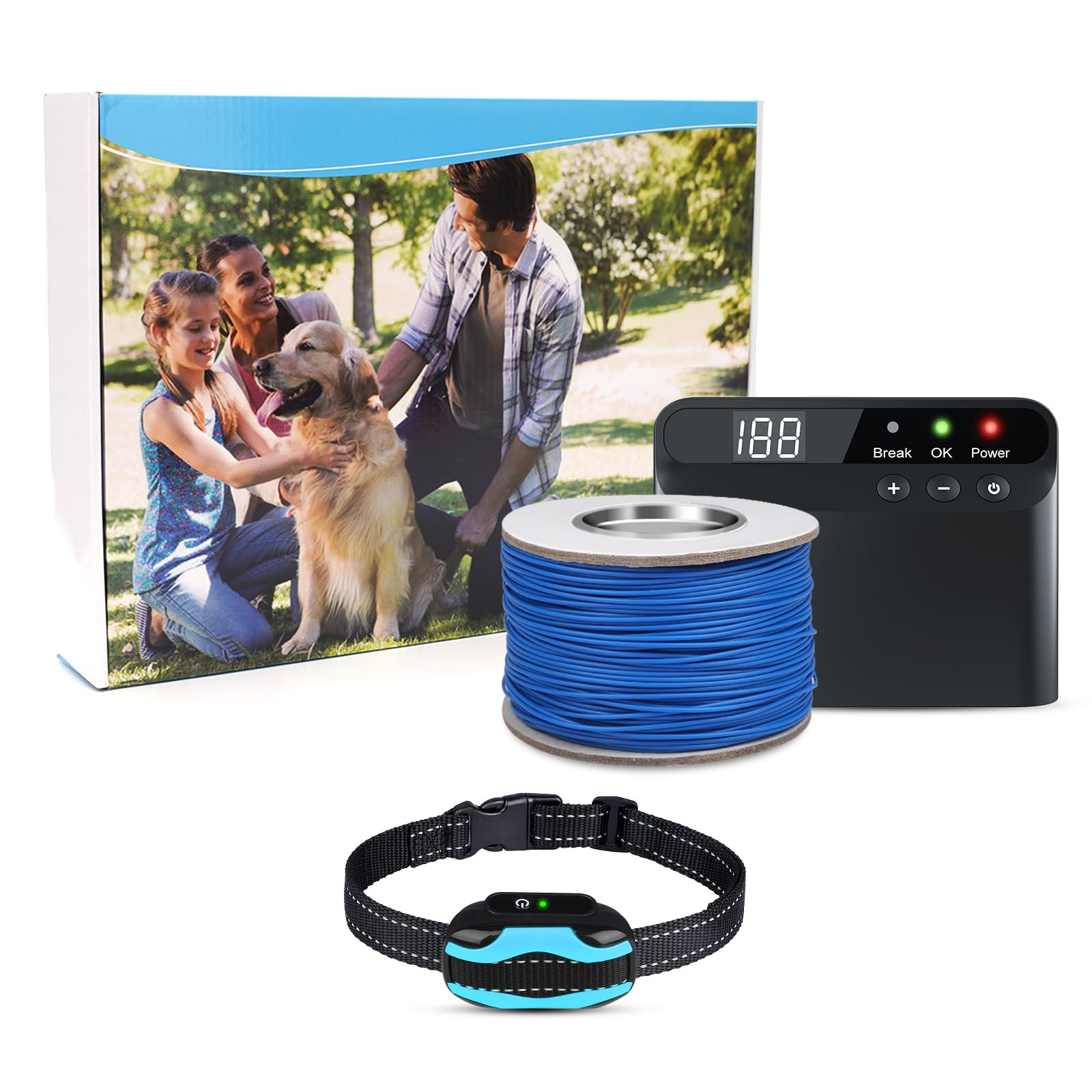 Photo 1 of PcEoTllar Electric Fence for Dogs, Underground Dog Fence System, Rechargeable Upgraded Electric Dog Fence, 1 Waterproof Collar Receivers, with 656Ft Underground/Aboveground Boundary