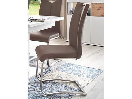 Schwingstuhl Esszimmerstuhl Küchenstuhl Schwinger Stuhl 'Kerrin I' (2-er Set) Cappuccino