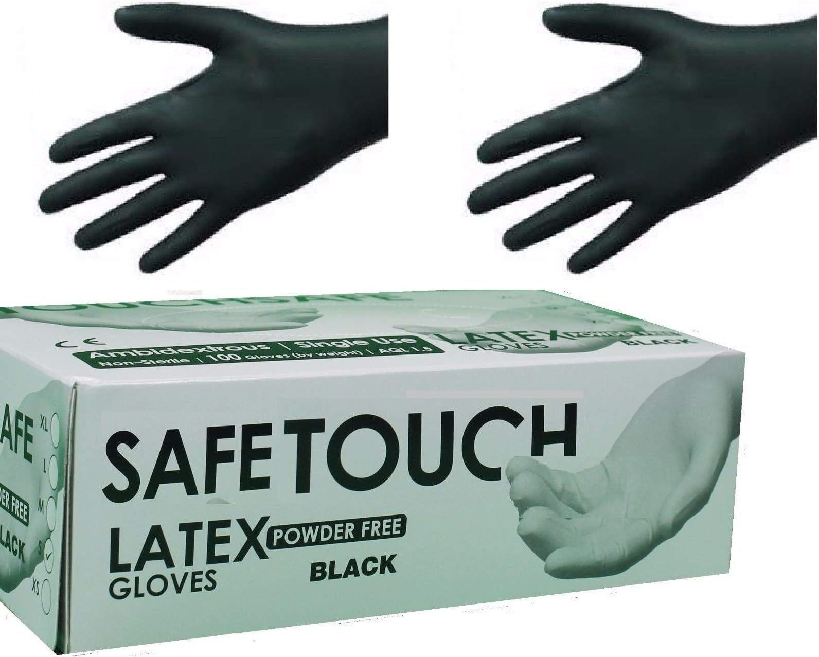 100 - Black Latex Powder Free Small Disposable Gloves Tattoo Artist - Hairdressers - Beauty Salon - Gardening - Decorator - Garage etc by oneone (Small)