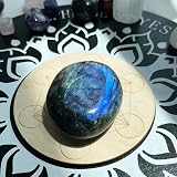 XIANNVXI Moonstone Labradorite Palm Stone 2.4 Inch Crystal Healing Gem view 3
