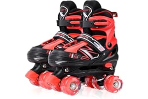 Roller Skates for Kids Boys Girls Toddler Beginner, Adjustable 4 Sizes Skates for Kids and Youth Teen with Light Up Wheels, Q
