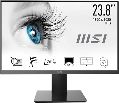 MSI PRO MP241X 23.8" FHD 1080p 75Hz VA Monitor 4ms HDMI VGA Anti-Glare Eye Care