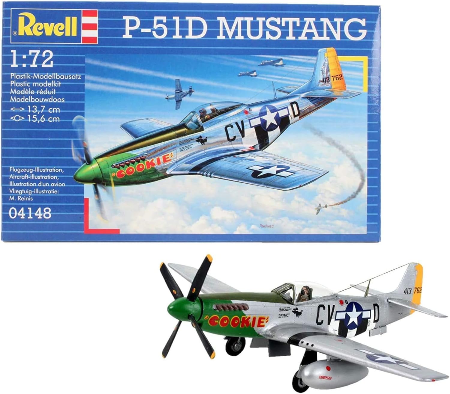 Revell 04148 P-51 D Mustang 1:72 Scale Unbuilt/Unpainted Plastic Model Kit