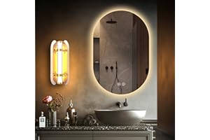 Niccy Oval LED Bathroom Vanity Mirror, 36x24inch Frameless Backlit Mirror with Light, Smart Anti-Fog Waterproof Mirror with Memory Function Dimmable Lighted Mirror