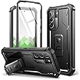 Dexnor for Samsung Galaxy S22 Case, [Built in Screen Protector and Kickstand] Heavy Duty Military Grade Protection Shockproof Protective Cover for Samsung Galaxy S22 5G,Black