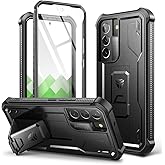 Dexnor for Samsung Galaxy S22 Plus Case, [Built in Screen Protector and Kickstand] Heavy Duty Military Grade Protection Shockproof Protective Cover for Samsung Galaxy S22 Plus 5G,Black