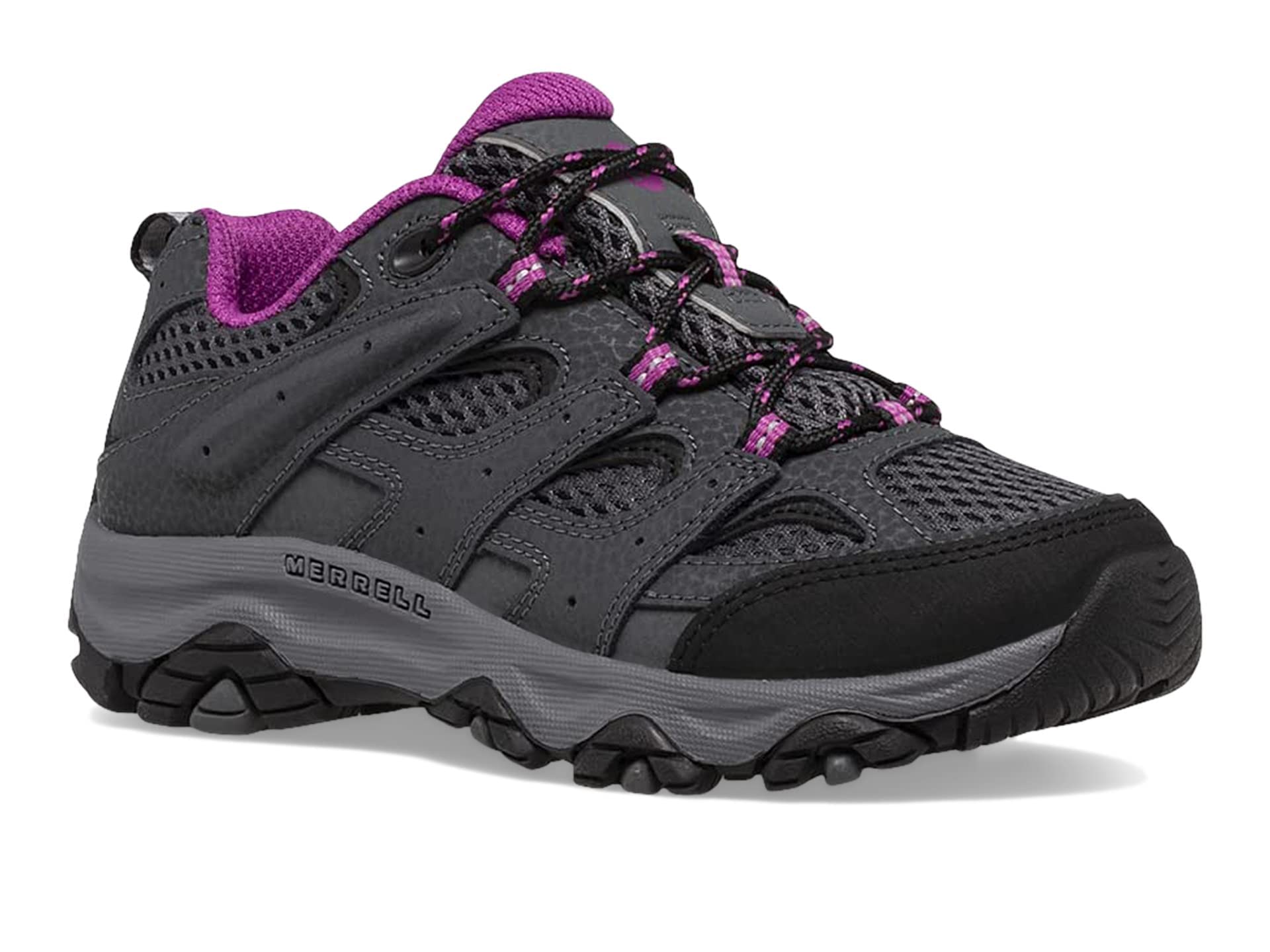 Merrell Unisex Kid’s Moab 3 Low Hiking Shoe, Granite/Berry, 6 Medium