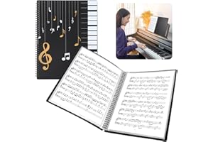 TIDEME 120 Pages Sheet Music Folder, 9.3'' × 12.4" Spiral Binder Music File Holder, Paper Document Storage Organizer, Waterproof Choir Folder, Concert Choral Folder, Fit A4-Size Pape
